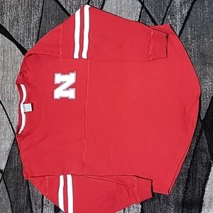 VS PINK 2014 CAMPUS NEBRASKA CREW STRIPE LOGO LONG-SLEEVE TEE-SHIRT